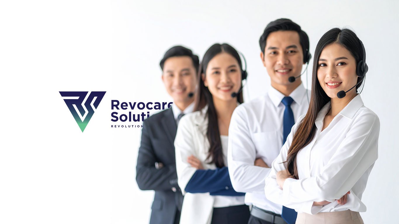 Modern branding design for Revocare Solutions, featuring a minimalist RS monogram logo, blue-green corporate color palette, and clean business stationery created by Das Design Studio.