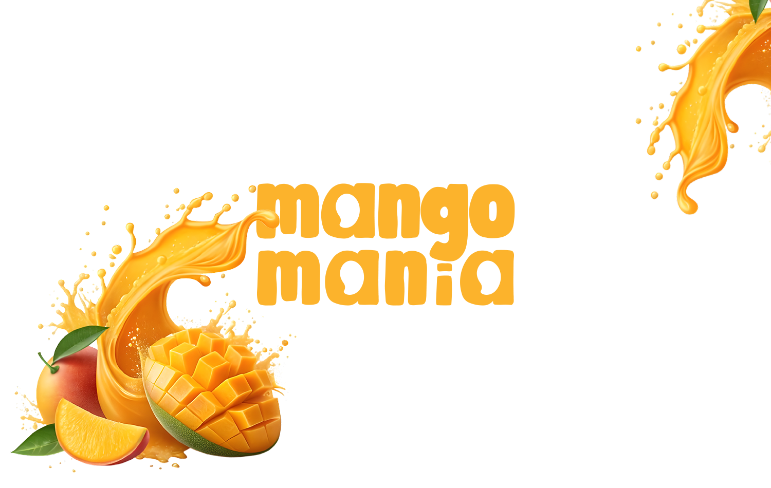 Mango Mania logo design Sri Lanka with tropical mango juice splash