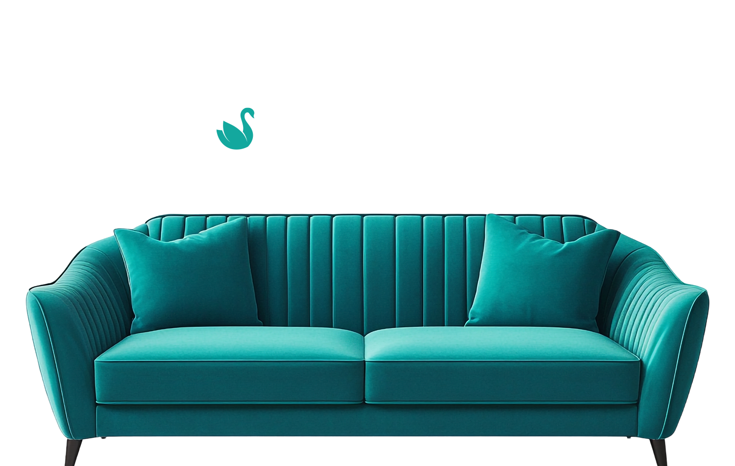 Swanpond eco resort logo design shown in four colour variations across navy, teal, and white backgrounds alongside a resort pond setting with two swans